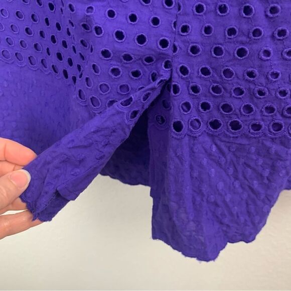 J. Crew Purple Sleeveless Eyelet Lace Dress - Picture 6 of 8